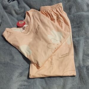 Cute Pink Pajama Set with Bunny Print